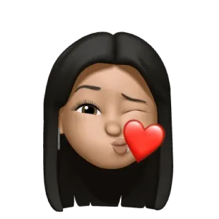 💋 emoji, wink, heart, face, sticker telegram sticker
