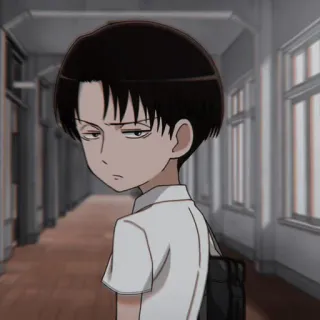 ☕ Levi Ackerman Attack on Titan anime, school, teenager, character, levi, ackerman telegram sticker