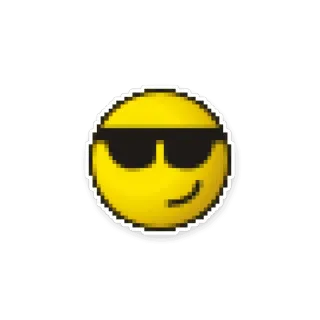 😎 Biểu tượng cảm xúc, Ngầu, Kính râm, Cười, Vàng telegram sticker