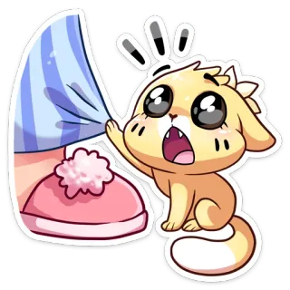😨 gatto, carino, adorabile, adesivo, piangere, anime telegram sticker