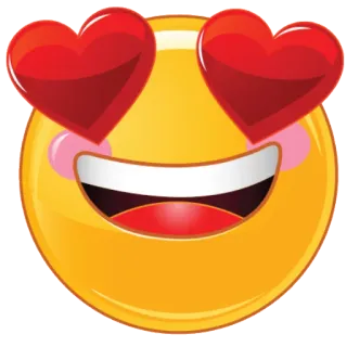 😍 emoji, love, heart, face, smiley whatsapp sticker