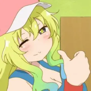 👍 Anime, Gadis, Karakter, Berkedip, Jempol ke atas telegram sticker