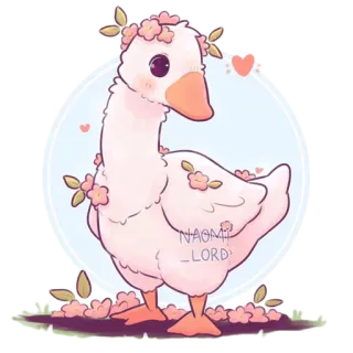 🦢 NAOMI
_LORD duck, goose, flowers, cute, animal, kawaii, cartoon telegram sticker
