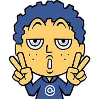 ✌ character, cartoon, peace sign, illustration, sticker telegram sticker