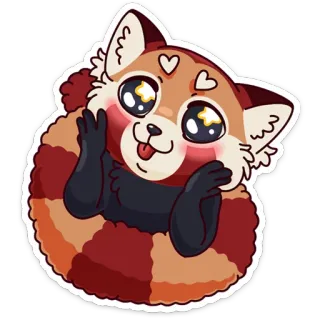 ☺️ 레서판다, 귀여운, 동물, 만화, 스티커, 카와이, 하트 telegram sticker