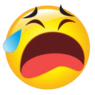 😭 Emoji, Triste, Pleurs, Larmes, Émoticône, Visage whatsapp sticker