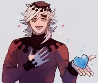 💙 Doma Demon Slayer Anime, Dämon, Eis, Herz, Lächeln telegram sticker