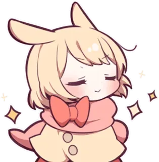 😌 chibi, cute, kawaii, cartoon, anime, sparkle whatsapp sticker