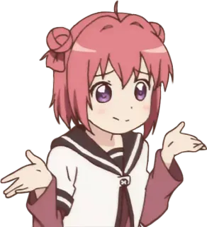 🤷‍♂️ アニメ, キャラクター, かわいい, 女の子, 肩をすくめる, 質問, 表情 telegram sticker