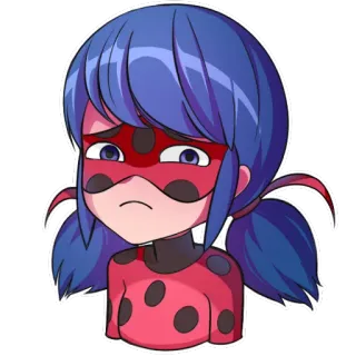 😞 Ladybug Miraculous: Tales of Ladybug & Cat Noir kepik, Miraculous Ladybug, kartun, sedih, acara TV whatsapp sticker