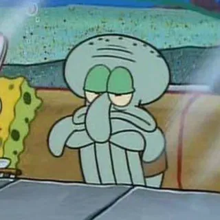 😴 Squidward Tentacles Spongebob Squarepants Сквидвард, Щупальца, Мультфильм, Спанч Боб, ТВ telegram sticker