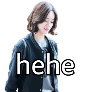😊 hehe へへ, 女性, カジュアル, 笑顔, 表情 whatsapp sticker