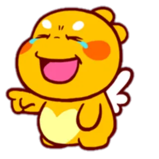 😂 cartone animato, angelo, che ride, carino, felice telegram sticker