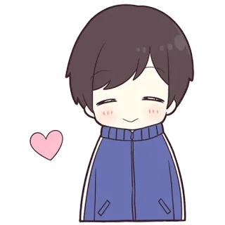 🥰 cute, anime style, heart, cartoon, boy telegram sticker