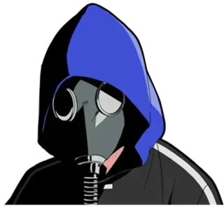 ☢️ 방독면, 후드티, 익명, 만화, 안전, 보호, 캐릭터 telegram sticker