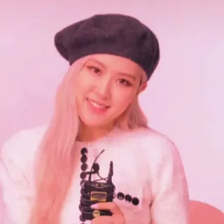 🤐 Rosé K-Pop, Cantor, Idol, Boina, Coreano, Rosa, Música whatsapp sticker