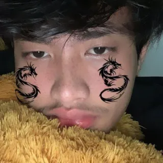 🚬 dragon, asian, face, tattoos, filter, man, portrait telegram sticker