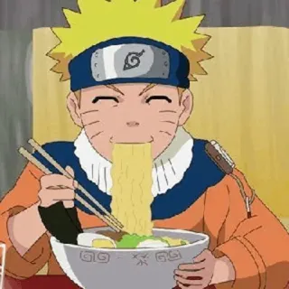 🦊 Naruto anime, naruto, ramen, makaron, jedzenie, uzumaki, kreskówka telegram sticker