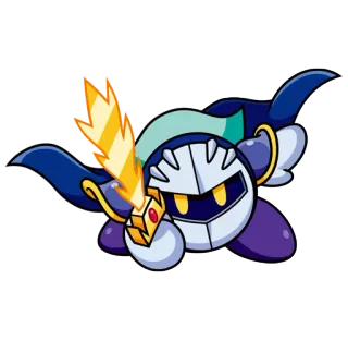 🗡 Meta Knight Kirby gra wideo, Nintendo, miecz, postać, rycerz telegram sticker