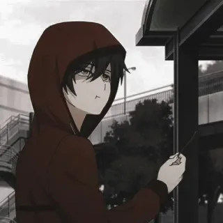 🖇 anime, manga, hoodie, boy, cigarette telegram sticker
