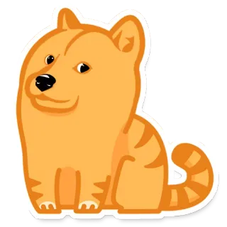 😐 anjing, oranye, imut, kartun, binatang telegram sticker