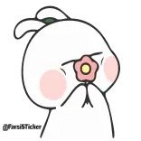 🌷 @tarotsticker кролик, милый, цветок, животное, каваий whatsapp sticker