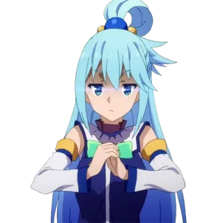 👊 Aqua Konosuba Anime, Konosuba, Aqua, Personaggio, Cartone animato telegram sticker