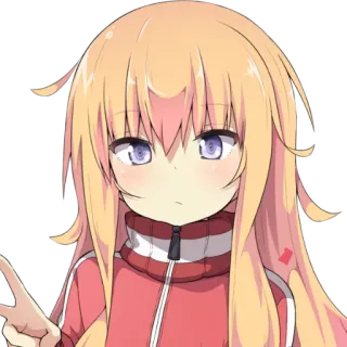 ✌ anime, girl, peace sign, cute, cartoon, character telegram sticker