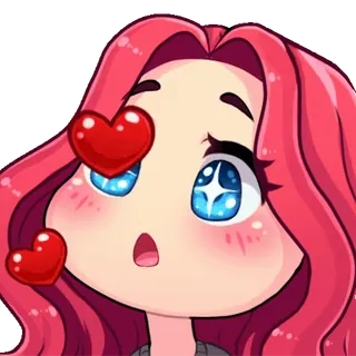 🥰 Мультфильм, Аниме, Милый, Девушка, Сердечки, Любовь telegram sticker