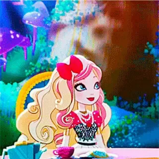 😊 Apple White Ever After High кукла, блондинка, мультфильм, принцесса, сказка telegram sticker