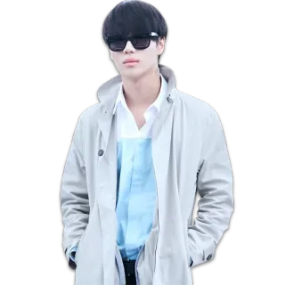 😎 homem, óculos de sol, jaqueta, casual, retrato, moda, coreano telegram sticker
