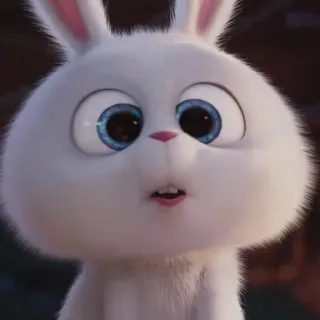 😟 Snowball The Secret Life of Pets conejo, conejito, blanco, lindo, mascota, animal whatsapp sticker