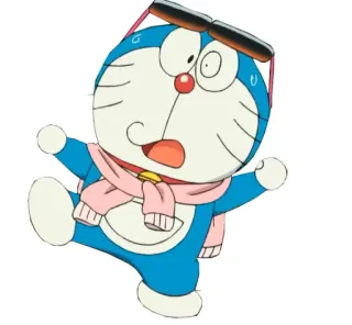 😡 Doraemon doraemon, animé, dessin animé, chat, lunettes, écharpe, choqué whatsapp sticker