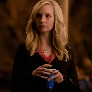🗝 Caroline Forbes The Vampire Diaries blonde, vampire diaries, woman, portrait, candle king telegram sticker