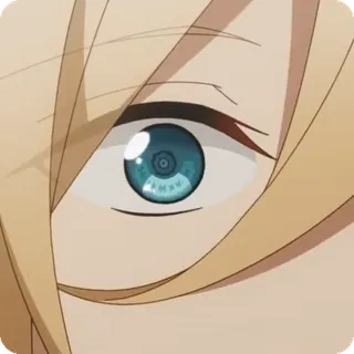 🧽 Anime, Oog, Blond haar telegram sticker