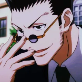 🇯🇵 Leorio Paladiknight Hunter x Hunter anime, man, glasses, confident, leorio telegram sticker