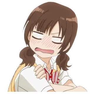 😖 anime, cartoon, character, girl, cute, funny, illustration whatsapp sticker