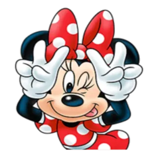 ✌ Minnie Mouse cartoon, disney, mouse, Minnie Mouse, cute, character whatsapp sticker