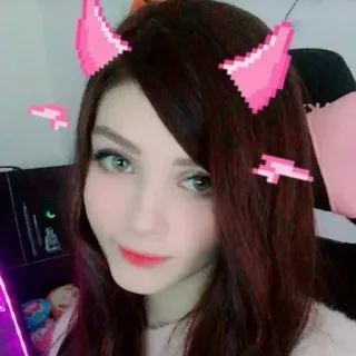 😈 personne, femme, oreilles, visage telegram sticker