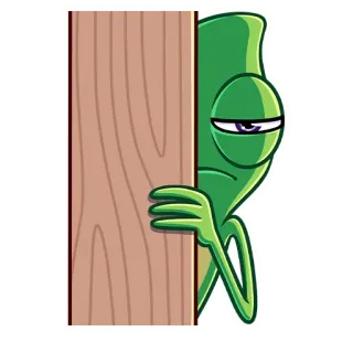 👀 Tắc kè hoa, Xanh lá cây, Ẩn nấp, Nhìn trộm, Trốn, Nhân vật whatsapp sticker