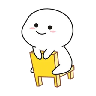 😄 卡通, 可爱, 椅子, 坐着, 快乐, 卡哇伊 telegram sticker