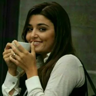 😄 mulher, café, chá, sorriso, retrato telegram sticker