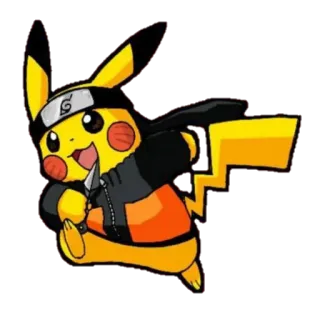 🥷 Pikachu Naruto Pikachu, Naruto, anime, manga, crossover, pokemon, ninja telegram sticker