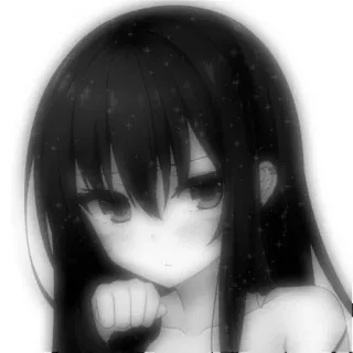 🖤 Anime, Garota, Kawaii, Triste, Mangá telegram sticker