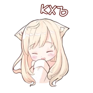 😁 КУЬ anime, girl, cute, cartoon whatsapp sticker