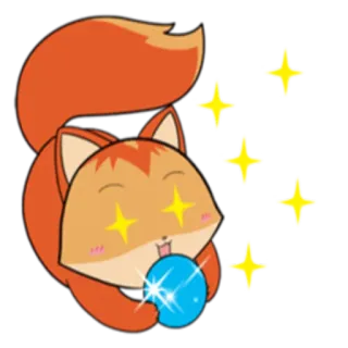 ✨ zorro, brillante, lindo, animal, estrellas, magia telegram sticker