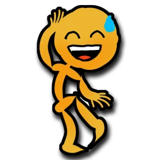 😅 Emoji, Rindo, Suor, Nervoso, Desenho animado, Boneco palito, Feliz telegram sticker