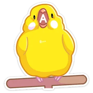😱 A pájaro, periquito, amarillo, pegatina, lindo whatsapp sticker