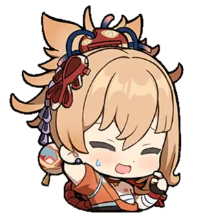 😅 Yoimiya Genshin Impact Anime, Gaming, Chibi, Imbarazzato/a, Genshin Impact telegram sticker