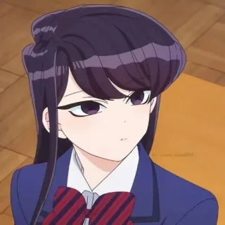 🙁 Komi Shouko Komi Can't Communicate 애니메이션, 소녀, 교복, 코미 양은 커뮤증입니다, 코미 쇼코, 귀여운 telegram sticker